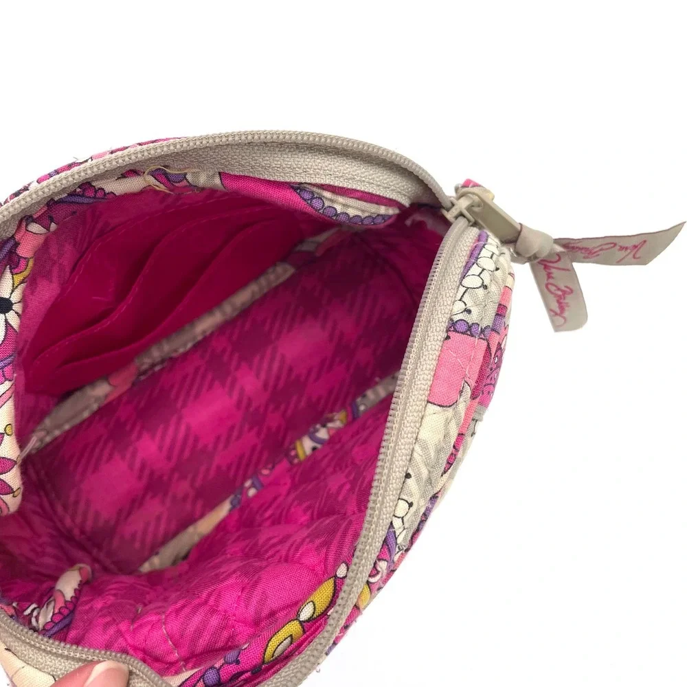 Vera Bradley Cosmetic Bag Cotton Women OS Pink Paisley Quilted Good Zip Pouch